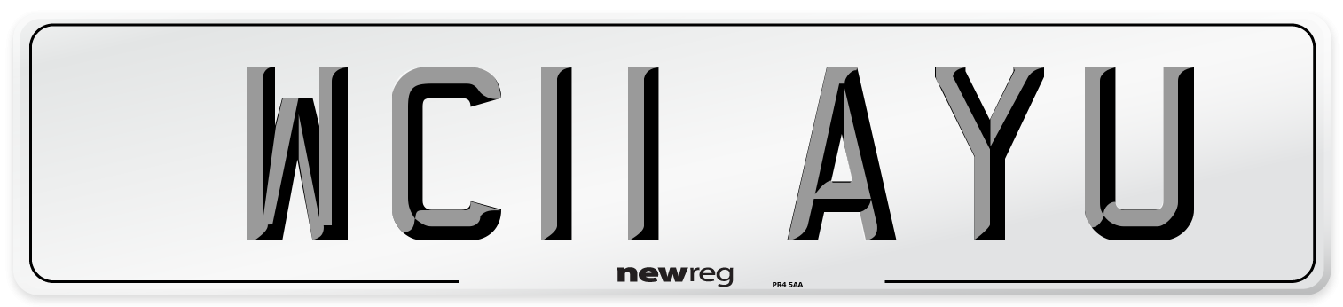 WC11 AYU Number Plate from New Reg